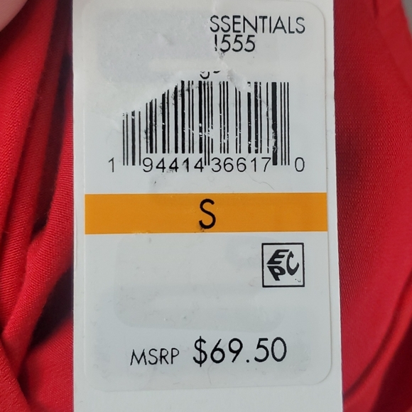 CALVIN KLEIN RED ROLL-SLEEVE TOP SIZE SMALL - Picture 9 of 11